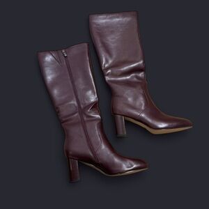 Chic Maroon Heeled Boots